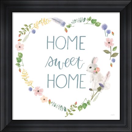 Framed Spring Sentiments VIII Bunny White Print