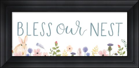 Framed Spring Sentiments V Bunny White Print