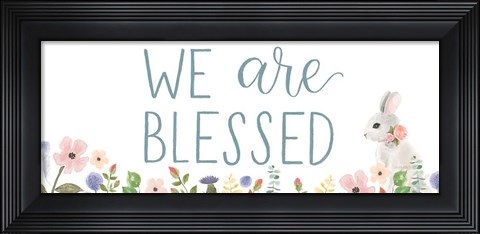 Framed Spring Sentiments II Bunny White Print