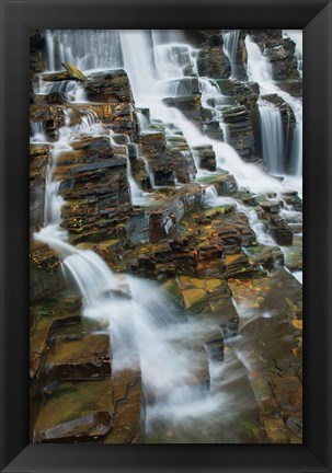 Framed Falls on McDonald Creek color Print