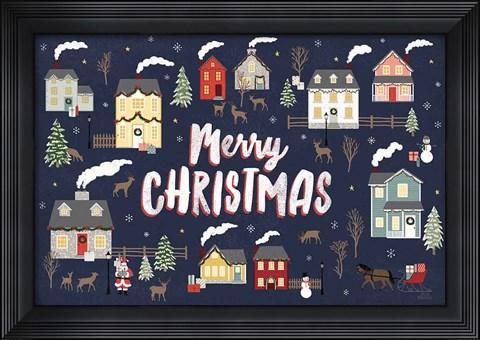 Framed Christmas Village I Print