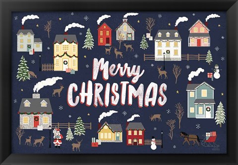 Framed Christmas Village I Print