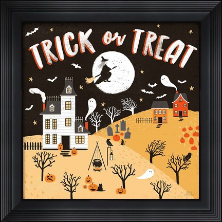 Framed Spooky Village III Print