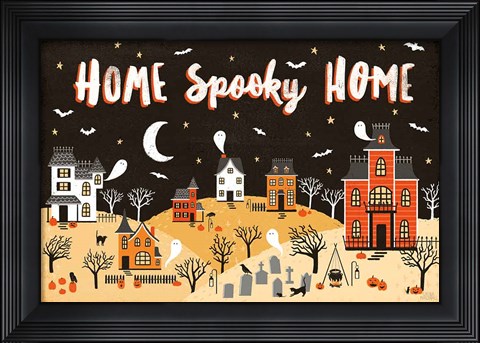 Framed Spooky Village II Print