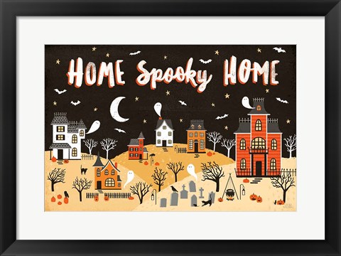 Framed Spooky Village II Print