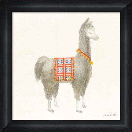 Framed Festive Llama I Print