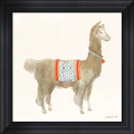 Framed Festive Llama III Print
