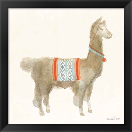 Framed Festive Llama III Print