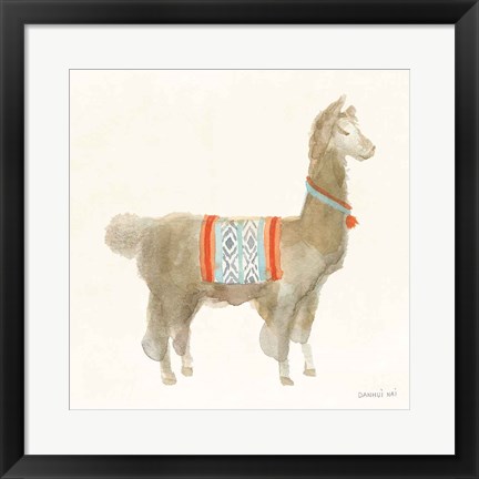 Framed Festive Llama III Print