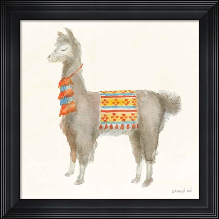 Framed Festive Llama II Print