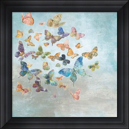 Framed Beautiful Butterflies v3 Square Print