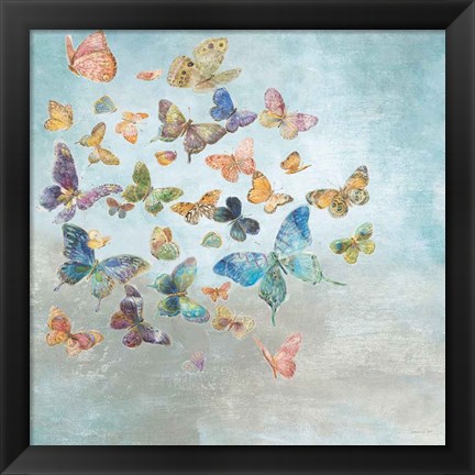 Framed Beautiful Butterflies v3 Square Print