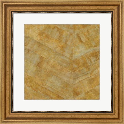 Framed Gilded Herringbone I Print