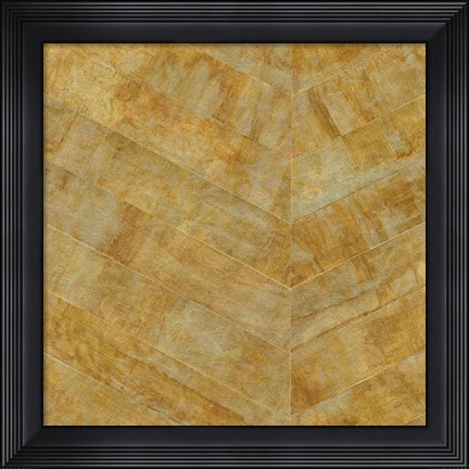 Framed Gilded Herringbone I Print