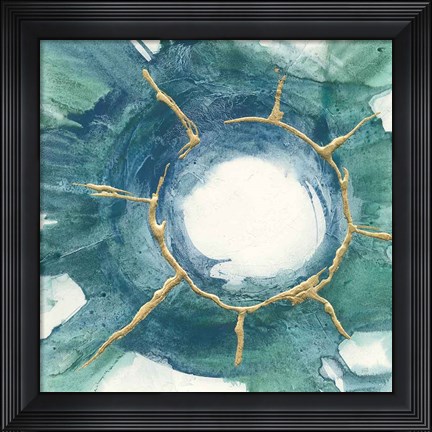 Framed Dharma Wheel I Print