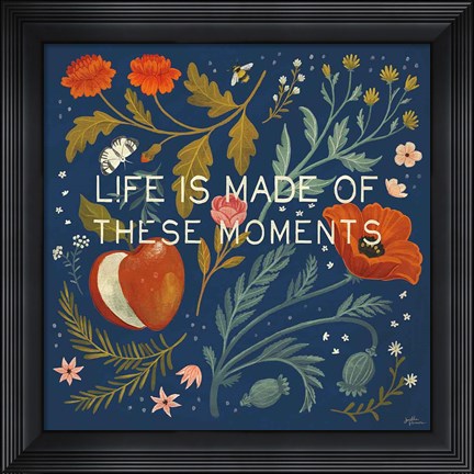 Framed Blue Botanical V Print