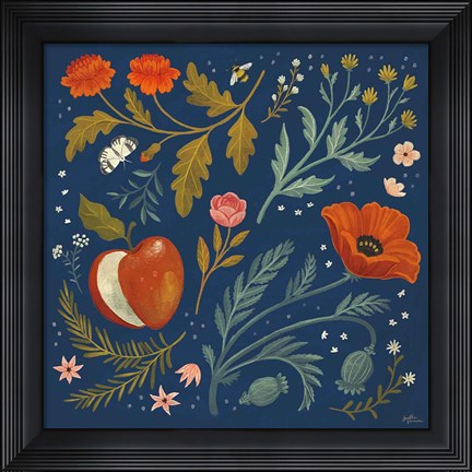 Framed Blue Botanical III Print