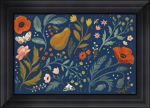 Framed Blue Botanical I Print