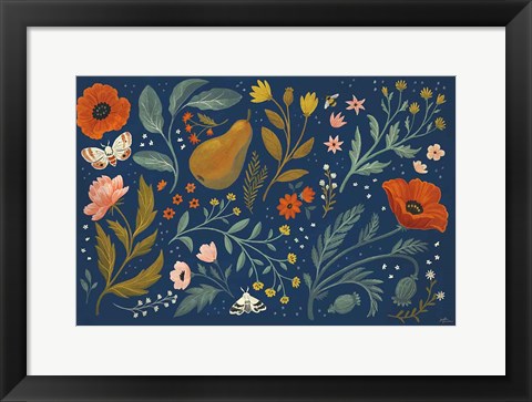 Framed Blue Botanical I Print