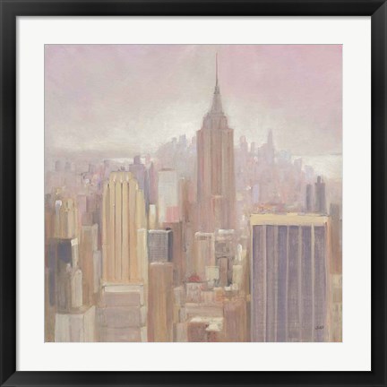 Framed Manhattan in the Mist v2 Print