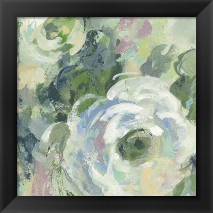 Framed Sage and Lavender Peonies III Light Print