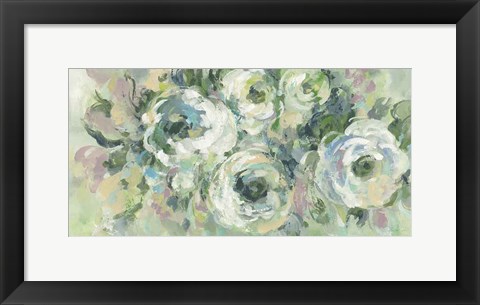 Framed Sage and Lavender Peonies Light Print