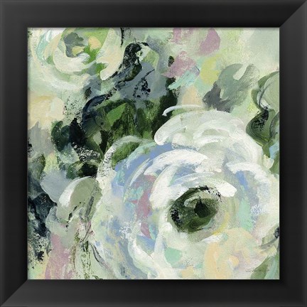 Framed Sage and Lavender Peonies III Print