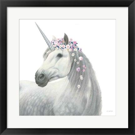 Framed Spirit Unicorn II Sq Enchanted Print