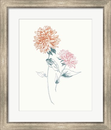 Framed Flowers on White IV Contemporary Bright Print