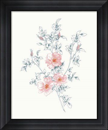 Framed Flowers on White II Contemporary Bright Print