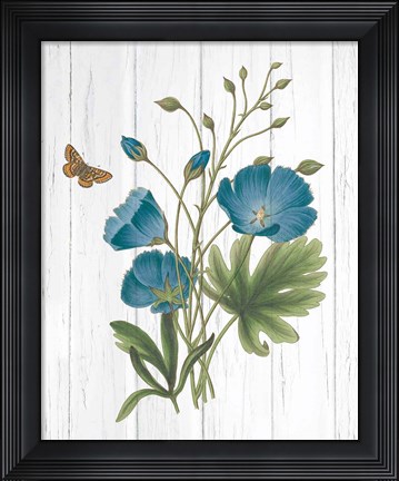 Framed Botanical Bouquet on Wood III Print