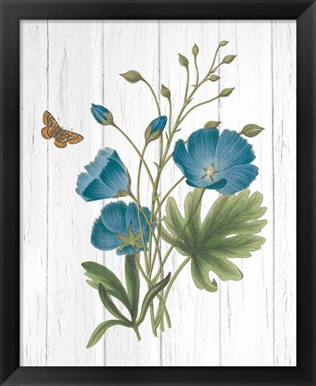 Framed Botanical Bouquet on Wood III Print