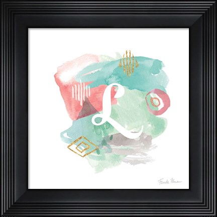 Framed Abstract Monogram L Print