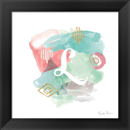 Framed Abstract Monogram L Print