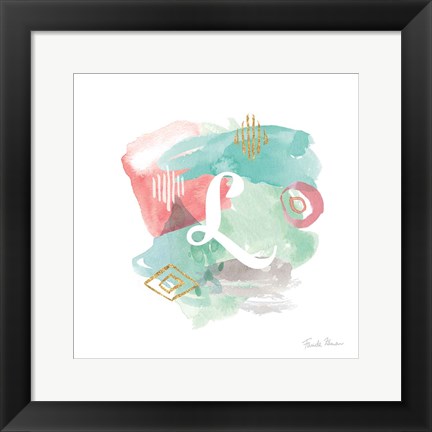 Framed Abstract Monogram L Print