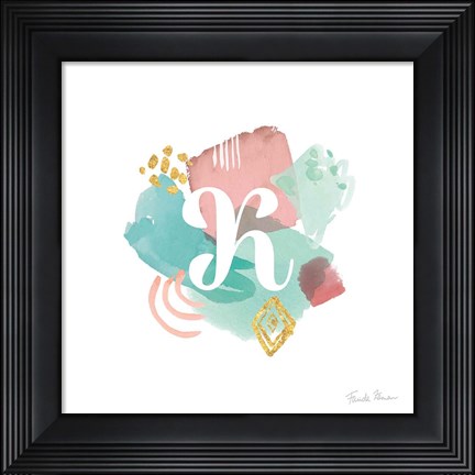 Framed Abstract Monogram K Print