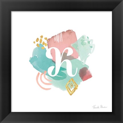 Framed Abstract Monogram K Print