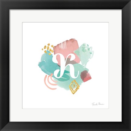 Framed Abstract Monogram K Print