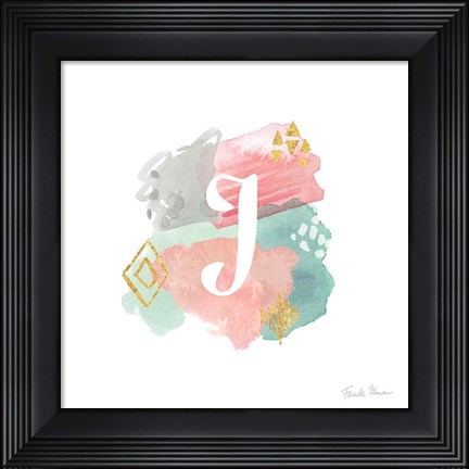 Framed Abstract Monogram J Print