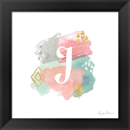 Framed Abstract Monogram J Print