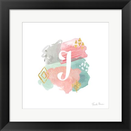 Framed Abstract Monogram J Print