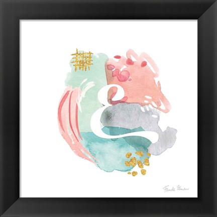 Framed Abstract Monogram E Print