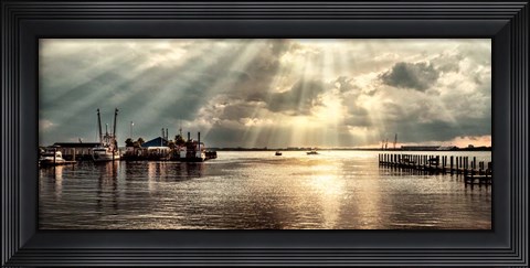 Framed Dock Sunrise Print
