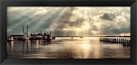 Framed Dock Sunrise Print