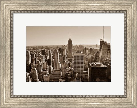 Framed New York Sepia View Print