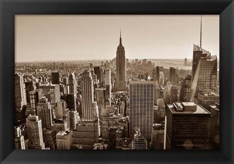 Framed New York Sepia View Print