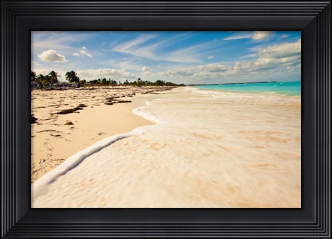 Framed Walking At High Tide Print