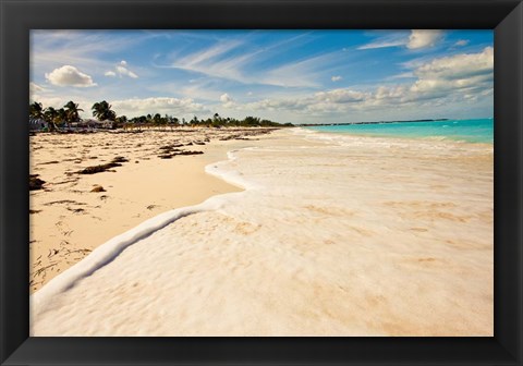 Framed Walking At High Tide Print