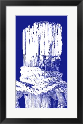 Framed Indigo Pier Panel I Print