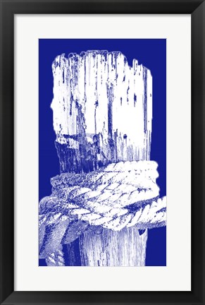 Framed Indigo Pier Panel III Print